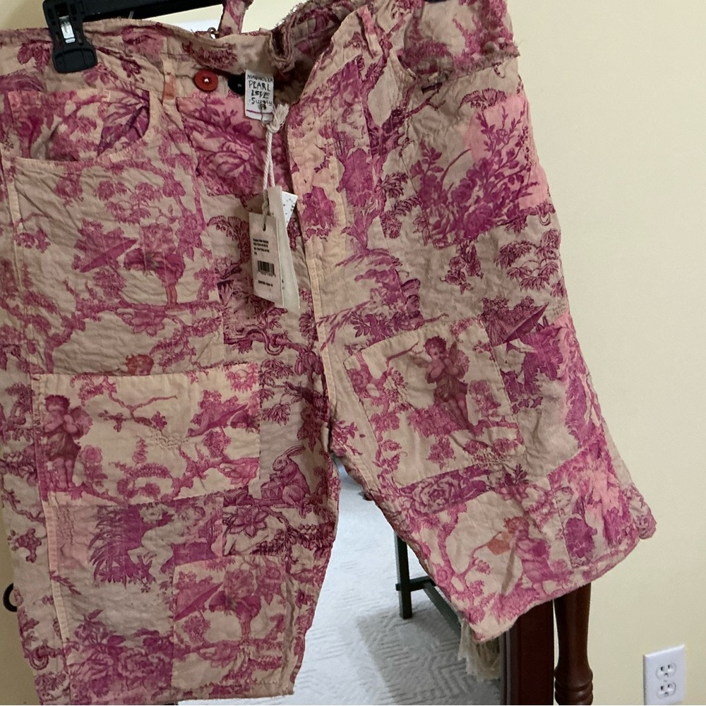NWT Magnolia Pearl Patchwork Miner Shorts in Palacio, one size